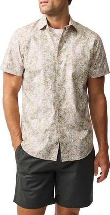 Rodd & Gunn Forsyth Island Short Sleeve Button-Up Shirt in Jungle at Nordstrom Rack, Size Xx-Large
