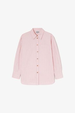 Ganni Pink Stripe Shirt - Size 34 Organic Cotton