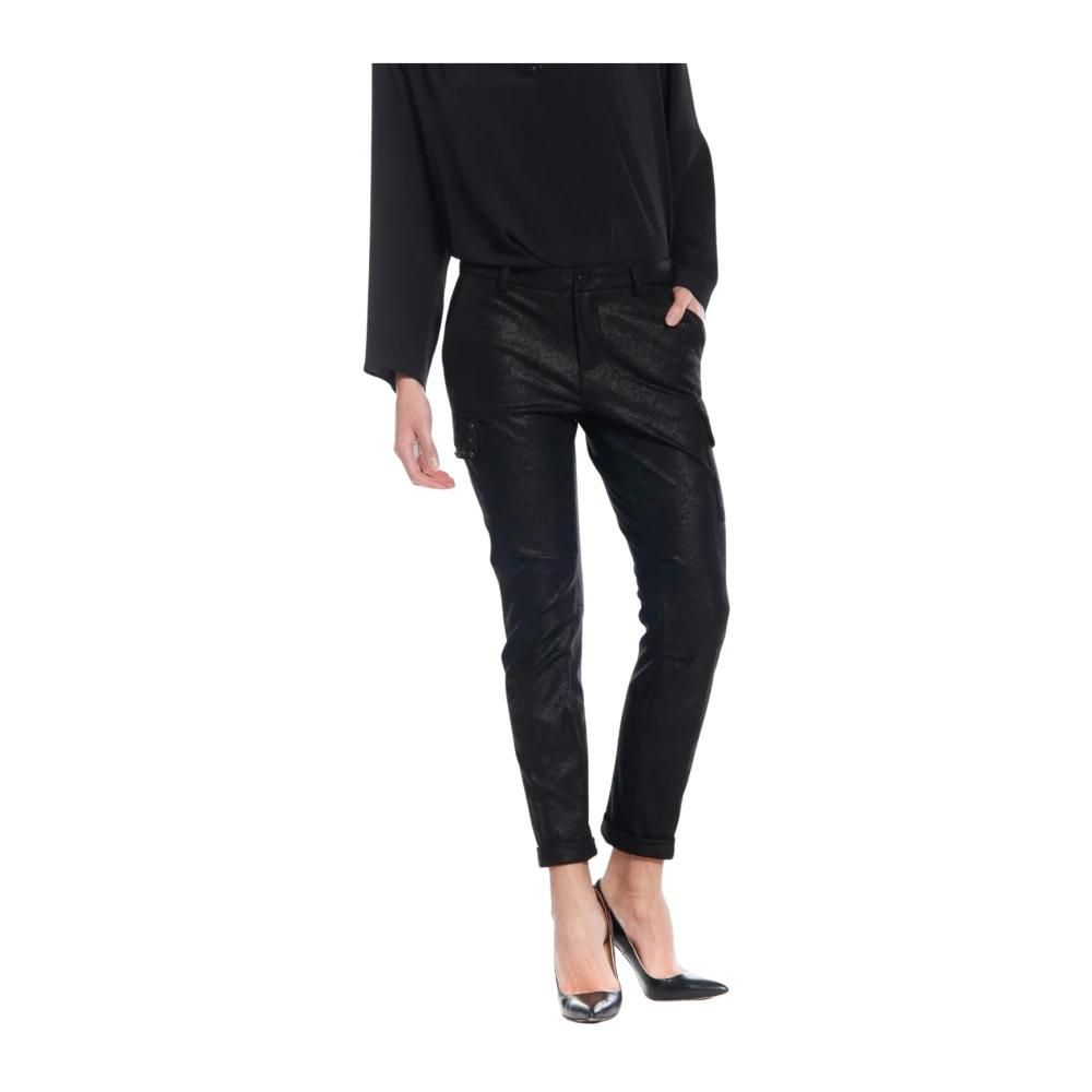 Pantalone Chino Blu In Cotone Stretch Micro Armatura - Foto 8