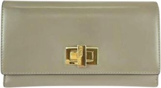 Fendi Pre-owned Wallets, female, Beige, Size: ONE SIZE Pre-owned Peekaboo Leather Long Wallet