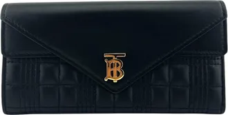Burberry Black Leather Long Wallet (Bi-Fold) (Pre-Owned)