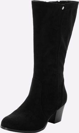 Sheego Weitschaftstiefel SHEEGO, Damen, Gr. 37, XXL-Schaft, schwarz, Polyester, Schuhe Weitschaftstiefel