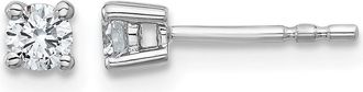 Diamond2Deal 14k White Gold 1/4 ct Round Lab Grown Diamond Stud Earrings VS Clarity, D-E Color