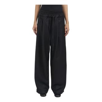 Andrea Ya'aqov Pantaloni Larghi in Lana - - Trousers - Donna - Nero - S
