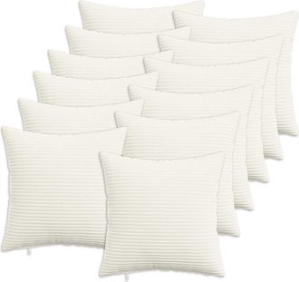 vidaXL Funda De Almohada 12 Pcs Heerlen Crema 40 X 40 Cm Pana Vidaxl