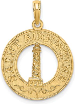 Diamond2Deal 14k Yellow Gold SAINT AUGUSTINE Lighthouse Circle Charm