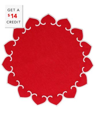 Vietri Vietri Tessuti Red Round Placemats With White Stitching ( With $15 Credit