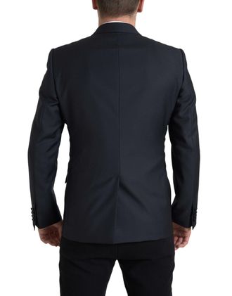 Dolce & Gabbana Mens Blue 2 Piece Single Breasted Martini Suit Virgin Wool