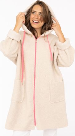 Zwillingsherz Kurzmantel ZWILLINGSHERZ Neon, Damen, beige, Boucl&eacute;, Obermaterial: 100% Polyacryl, unifarben, Po-bedeckend, ohne Ausschnitt, gerader Abschluss, M&auml;ntel