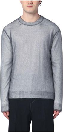 Jil Sander Stijlvolle Sweaters met Nylon en Katoen - Heren - Ronde hals truien - Grijs - XL - Katoen - Truien & Vesten