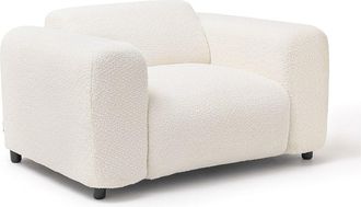 Vente-Unique Sillón de tela rizada blanco POGNI de Maison Céphy