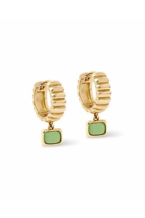 Astley Clarke Gold Aurora Ridge Green Chalcedony Drop Huggies at Nordstrom