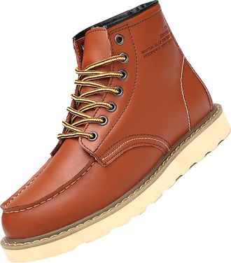 Generic Mens Ankle Boots, High Top Fashion Casual Boot Flat Bottom Fur Lined Shoe Outdoor Anti-Slip Walking Footwear Waterproof Breathable Trekking Shoes Wint