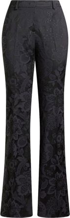 Etro tonal-design jacquard trousers - women - Cotton/Viscose - 38 - Black