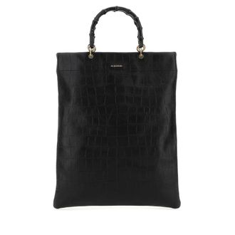 Jil Sander Black Leather Medium Shopping Bag