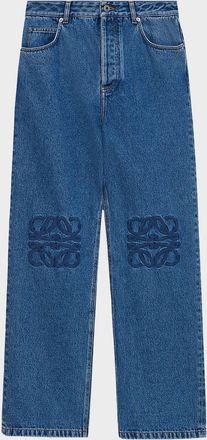 Loewe Men & apos;s Anagram Denim Baggy-Fit Jeans