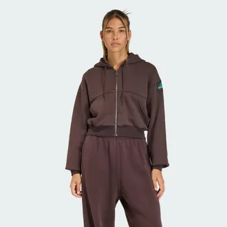 adidas Womens adidas Equipment Cropped Hoodie