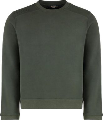 K-Way Perruel Crewneck Sweatshirt - Heren - Sweatshirts - Groen - M - Katoen - Hoodies & sweatvesten