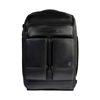 Piquadro Tassen, Heren, Zwart, ONE Size, Leer, Convertible Duffel Rugzak