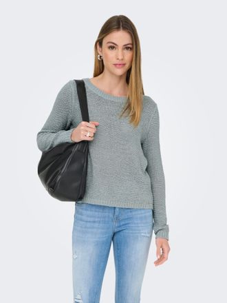 Only Strickpullover ONLY ONLGEENA XO L/S PULLOVER KNT NOOS, Damen, Gr. XL, blau (arona), Strick, Obermaterial: 65% Polyacryl, 35% Polyamid, unifarben, regu