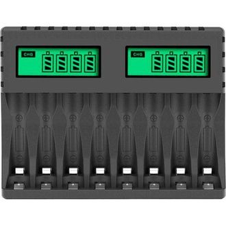 OEM Cargador De Bater&iacute;as Recargables De 8 Ranuras, Carga R&aacute;pida Para Bater&iacute;as Aa Y Aaa Con Puerto Usb