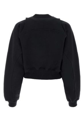 Off-white Womens Black Cotton Sweatshirt Blackwhit Exterior: Felpe