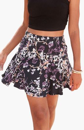 Lascana Floral Print Skort in Black Multi at Nordstrom, Size 12