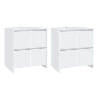 Berkfield Home Sideboards 2 pcs White 70x41x75 cm Engineered Wood | Size: 70 x 41 x 75 cm