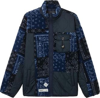 Musium Div. Gewatteerd jack met patchwork - Blauw