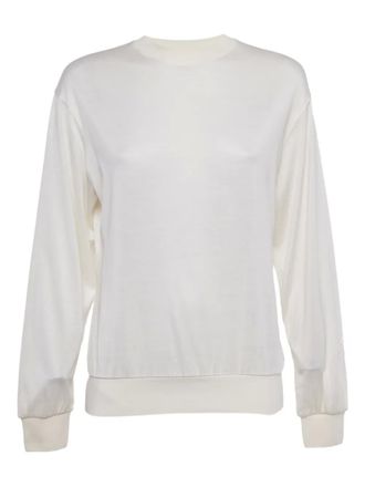 Burberry logo-embroidered sweater - White