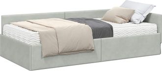 vidaXL Struttura Letto Angolare Con Materasso Altro 2 Pz Grigio Chiaro Vidaxl
