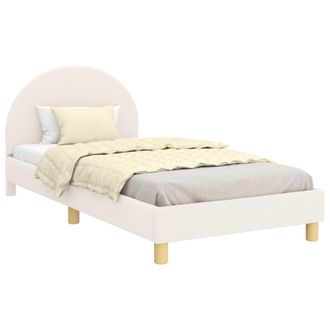 vidaXL Struttura Letto Bambini Con Testata Crema 90 X 190 Cm Boucl&eacute; Vidaxl
