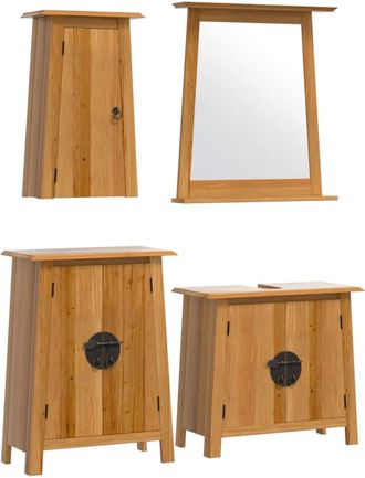 vidaXL Vidaxl - Conjunto De Muebles De Ba&ntilde;o 4 Piezas Madera Maciza De Pino
