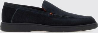 Santoni Mocassini in pelle scamosciata con vaschetta in rilievo e suola in gomma