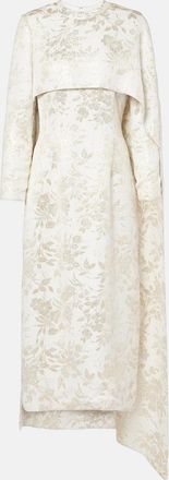 Markarian Felice floral caped jacquard midi dress