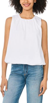 CeCe by Cynthia Steffe Cotton Poplin Bubble Top in White at Nordstrom, Size X-Small