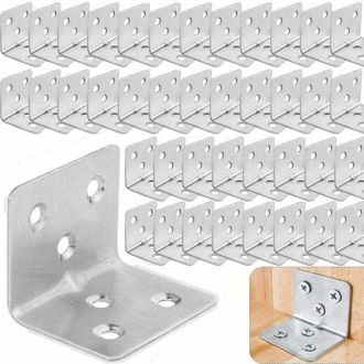 OEM Paquete De 64 Soportes De Montaje De Acero Inoxidable Reforzado, Placa De Soporte De Acero Inoxidable Aicer De 38 X 30 X 30 Mm, Soporte Met&aacute;lico Para 