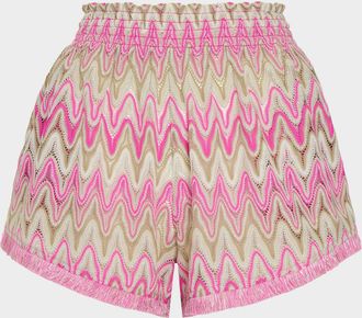 Ramy Brook Analisa Zig-Zag Knit Shorts