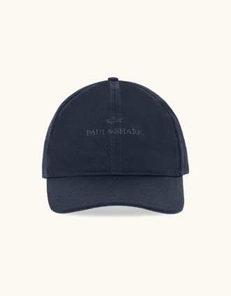 Paul & Shark Mens Paul & Shark Cotton Baseball Hat with Embroidery - Navy - Size: LARGE