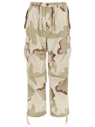 Amish Beige Camouflage Oversized Pockets Cargo Pants