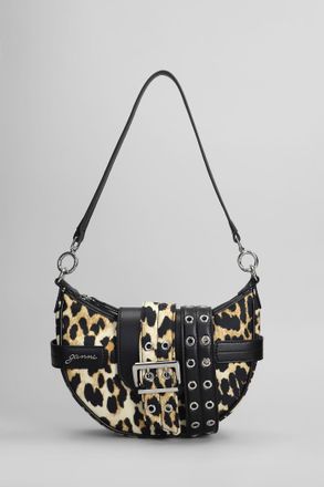 Ganni Bucky Bag Small Shoulder Bag In Animalier Nylon