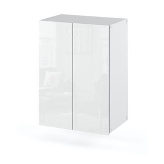 OEM Mobiletto Da Bagno Sospeso, Bianco Lucido, 40 Cm, Colonna Da Bagno, Mobiletto Da Bagno