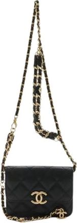 Chanel Pre-owned Caviar Skin Mini Belt Bag - Dames - Vintage Schoudertas - Zwart - ONE Size - Leer - Vintage