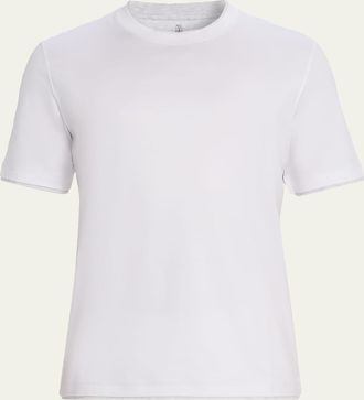 Brunello Cucinelli Mens Slim Fit Tipped T-Shirt