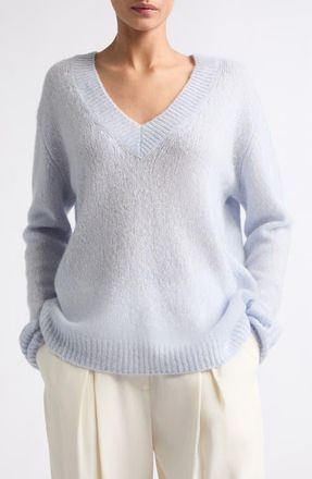 Lisa Yang Leona V-Neck Cashmere & Silk Sweater in Sea Breeze at Nordstrom, Size 0