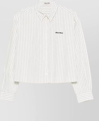 Miu Miu striped cropped shirt