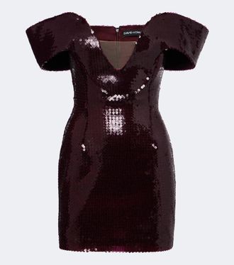 DAVID KOMA Sequined off-shoulder minidress