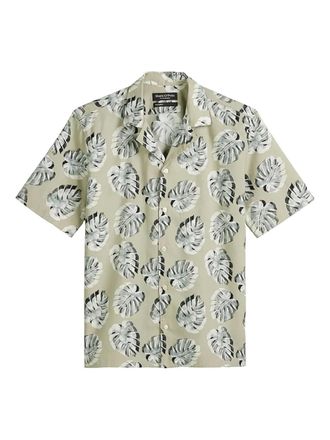 Marc O'Polo leaf-print short-sleeve shirt - men - Linen/Flax/Cotton - M - Green