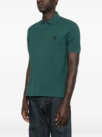 Herno Logo-Patch Cotton Polo Shirt - Green