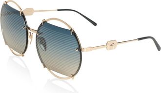 H&eacute;st Gouden zonnebril met gekleurde glazen - Dames - Zonnebrillen - Geel - ONE Size - Accessoires